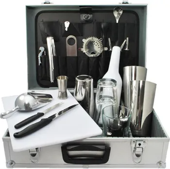 Shaker Barmanská sada nerez v kufru