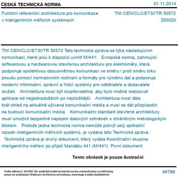 TNI CEN/CLC/ETSI/TR 50572 - Funkční referenční architektura pro komunikace v inteligentních měřicích systémech - Tisk