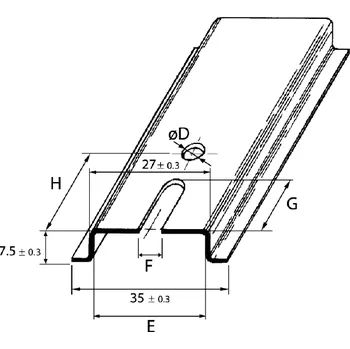 Rozvaděč SCHMACHTL Lišta DIN TS 35D/300mm krátká se speciálním děrováním PR-TS 35D 300 SZ.