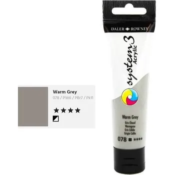 Výtvarná barva Daler & Rowney System 3 Acrylic 59ml - Warm Grey 078