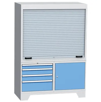 Kontrolní pracoviště KOP02B, široké, s roletou - šedá/modrá, slevy