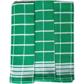 Utěrka Utěrky z egyptské bavlny, zeleno-bílé káro, č.2, 50x70cm, 3ks