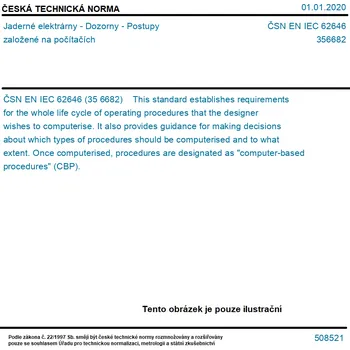 ČSN EN IEC 62646 - Jaderné elektrárny - Dozorny - Postupy založené na počítačích - Tisk