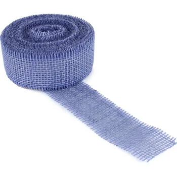 Stuha Stuha jutová - 5cm/1bm - různé barvy Jutová 5 cm: 08 Modrá