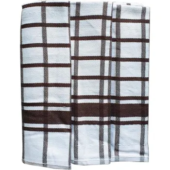 Utěrka Utěrky z egyptské bavlny, hnědo-bílé káro, č.57, 50x70cm, 3ks