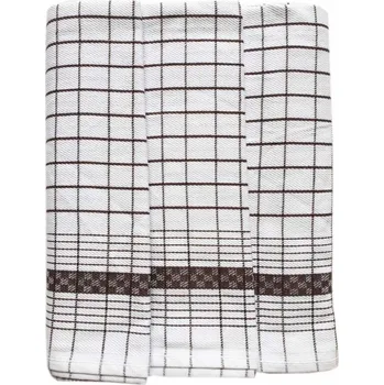 Utěrka Utěrky z egyptské bavlny, hnědo-bílé káro, č.88, 50x70cm, 3ks