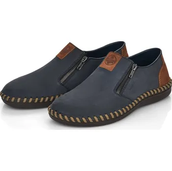 Pánské polobotky Pánské mokasíny B2458-14 Rieker modrá Barva: blau, Velikost: 44