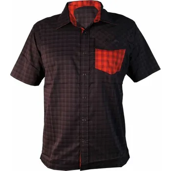 cyklistický dres Košile krátká pánská HAVEN Agness Slimfit černá/červená XL
