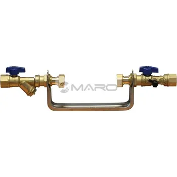 Hawle Souprava vodoměrná se šroubením, kohouty, zpětnou klapkou, filtrem, vstup/výstup 3/4", závit vodoměru 1", 101043400134