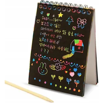 vyškrabávací obrázek Iso Trade Vyškrabávací duhový notýsek se stylusem 10 x 14 cm