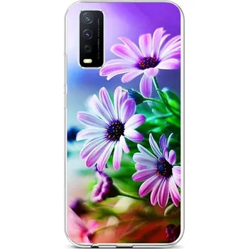 Pouzdro na mobilní telefon Kryt Vivo Y11s silikon Fialové květy (obal neboli pouzdro na Vivo Y11s)