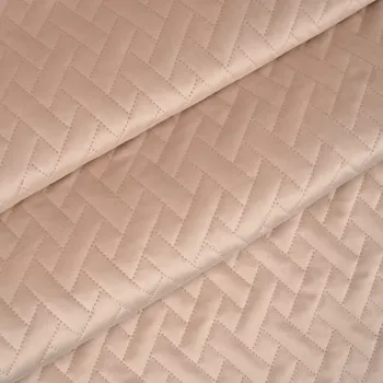 Prošívaný samet/velvet ELIZA 3D mřížka pudrově růžový