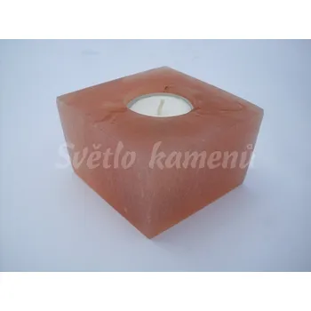 Svícen SVÍCEN SELENIT ORANŽ - kostka