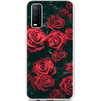 Pouzdro na mobilní telefon Kryt Vivo Y11s silikon Červené růžičky (obal neboli pouzdro na Vivo Y11s)