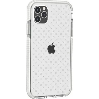 Pouzdro na mobilní telefon Ochranný transparentní kryt se vzorem křížků pro iPhone 11 Pro Max - bílý