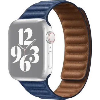 Řemínek na hodinky Řemínek kožený tah pro Apple Watch 42mm / 41mm / 40mm / 38mm - královsky modrý