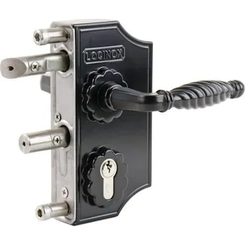 brána LOCINOX LAKY 9005 - komplet zámkové krabice pro profil 50 až 60 mm, pro křídlové branky, černý