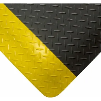 Rohožka Černo-žlutá gumová protiúnavová laminovaná průmyslová rohož - 6 m x 90 cm x 1,5 cm