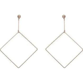 Náušnice Doria Náušnice visací čtverce rose gold z oceli J407