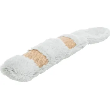 Hračka pro kočku Poduška s ocasem XXL, plyš/juta/catnip, šusticí, 39cm