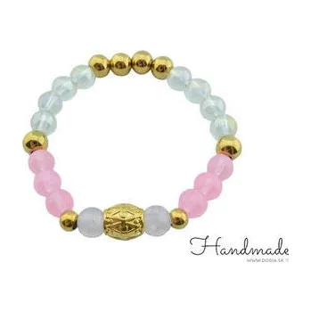 Náramek Doria Náramek z korálků růžovo - zlatý H073