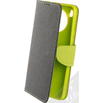 Pouzdro na mobilní telefon 1Mcz Fancy Book flipové pouzdro pro Huawei Nova 8i, Honor 50 Lite modrá limetkově zelená (blue lime)