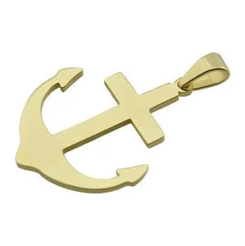 Přívěsek Doria Přívěsek zlatý z chirurgické oceli KOTVA F002