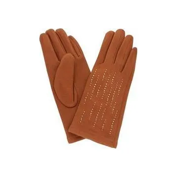 Rukavice Dámské rukavice hnědé s kamínky PRIUS 17 Velikosť: M
