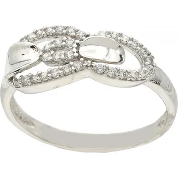 Prsten Zlatý prsten z bílého zlata se zirkony SAS010W (585/1000)