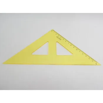 Pravítko, trojúhelník 45-177 s kolmicí, žluté