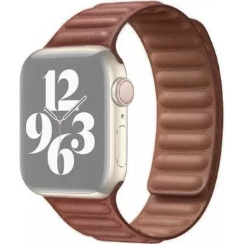 Řemínek na hodinky Řemínek kožený tah pro Apple Watch Ultra 49mm / 46mm / 45mm / 44mm / 42mm - hnědý