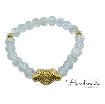 Náramek Doria Náramek z korálků se zlatým srdcem H056