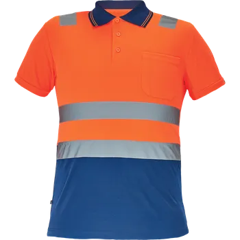pracovní tričko Cerva CADIZ HV Pánská polokošile oranžová / navy M 0305005391002