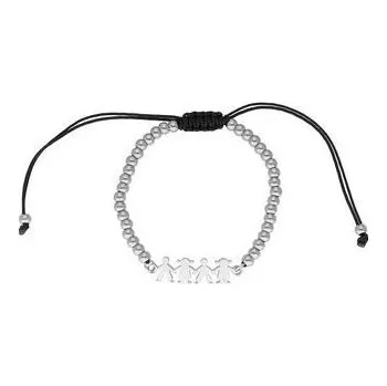 Náramek Doria Náramek na šňůrce RODINA - stříbrné korálky