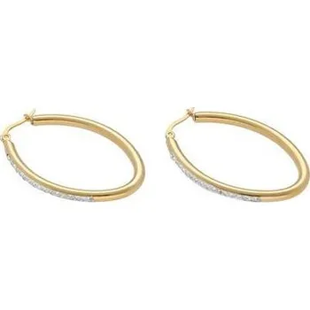 Náušnice Doria Náušnice kruhy zlaté z oceli s krystalky J171