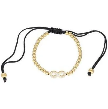 Náramek Doria Náramek korálkový na šňůrce z oceli INFINITY N077