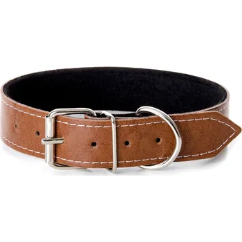 Obojek pro psa JK ANIMALS, kožený obojek JK Classic pro psy, natural, přírodní, 3,5×70 cm