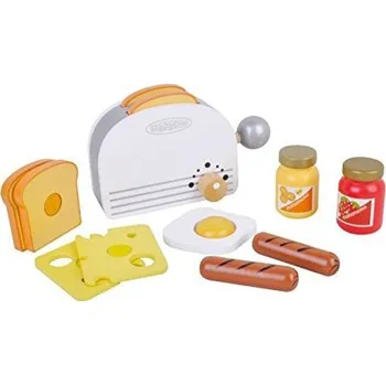 Dřevěná hračka Dřevěný toustovač 85457 s příslušenstvím