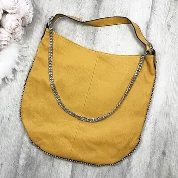 Kabelka Doria Kabelka shopper Co & Coo X805 žlutá s řetízkem