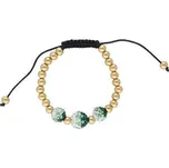 Doria Náramek korálkový na šňůrce zlatý z oceli L459