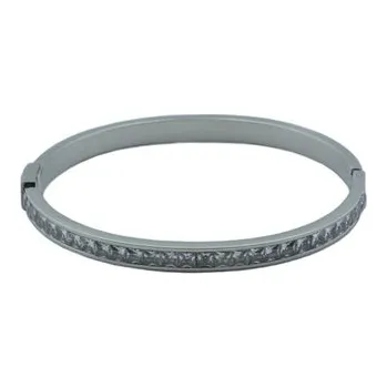 Náramek Doria Náramek stříbrný z oceli s krystalky L054