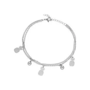 Náramek Doria Náramek na nohu ANANAS z oceli stříbrný N453