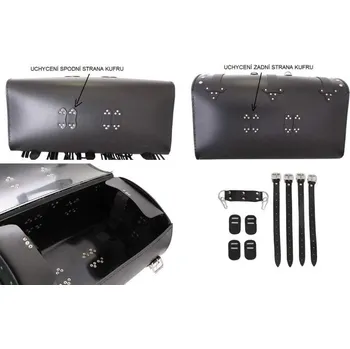 Zavazadlo na motocykl Kožený moto kufr na motorku Chopper RSA-9C