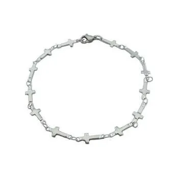 Náramek Doria Náramek stříbrný z oceli křížkový L374