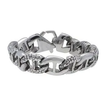 Náramek Doria Motorkářský náramek z oceli stříbrný N461