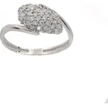 Zlatý prsten z bílého zlata se zirkony R13/W, vel. 54, 1.95 g (585/1000)