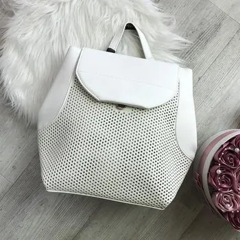 Dámský batoh / shopper kabelka bílá LOOK AT