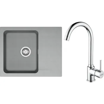Tectonitový dřez Set Franke T94Š (dřez OID 611-62 Šedá + baterie FP 9000.031 Chrom) 143.0675.616
