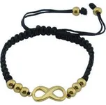 Doria Náramek na šňůrce zlatý z oceli INFINITY