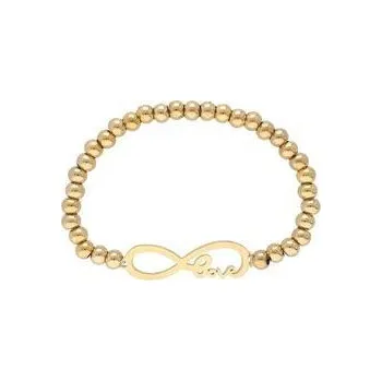 Náramek Doria Náramek zlatý z korálků z oceli LOVE N106
